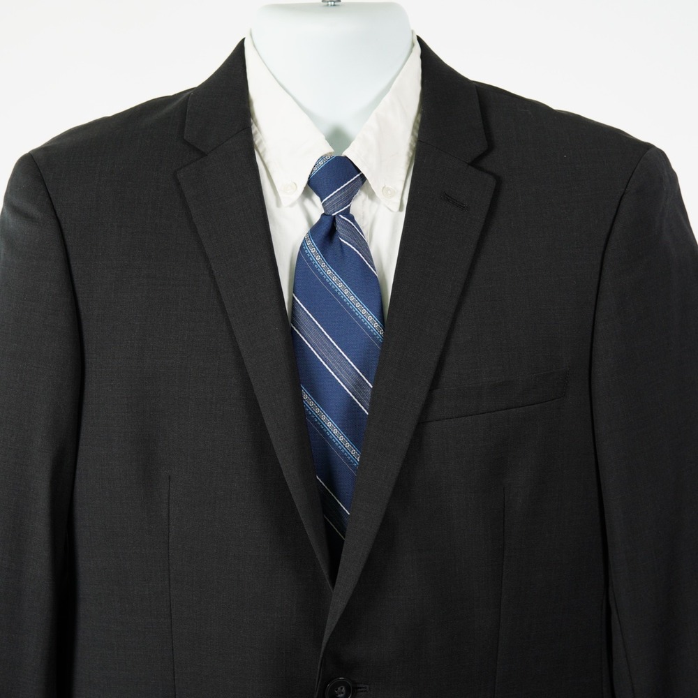 Calvin Klein Mens Wool Lycra Gray Blazer 38S Tagged 40R Single Breasted 2-Button